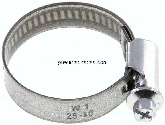 12mm Schlauchschelle 25 - 40mm, Stahl verzinkt (W1) (NORMA)