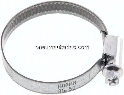 9mm Schlauchschelle 35 - 50mm, Stahl verzinkt (W1) (NORMA)