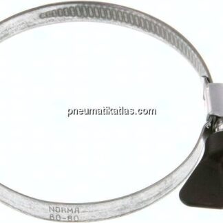 9mm Schlauchschelle 60 - 80mm, Stahl verzinkt (W1) (NORMA)