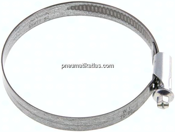 12mm Schlauchschelle 70 - 90mm, Stahl verzinkt (W1) (NORMA)