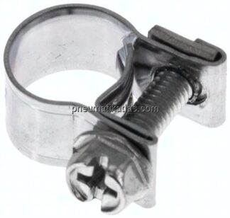 9mm Mini-Schlauchschelle, 9 - 11mm, Stahl verzinkt (W1)