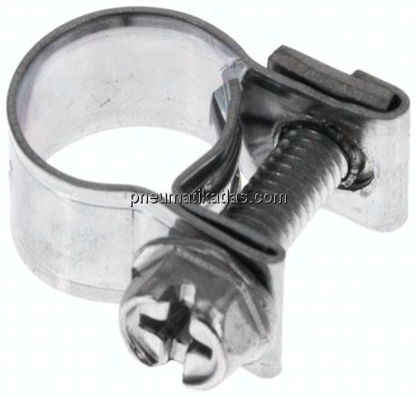 9mm Mini-Schlauchschelle, 9 - 11mm, Stahl verzinkt (W1)