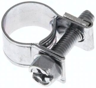 9mm Mini-Schlauchschelle, 10 - 12mm, Stahl verzinkt (W1)