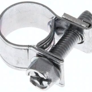 9mm Mini-Schlauchschelle, 10 - 12mm, Stahl verzinkt (W1)