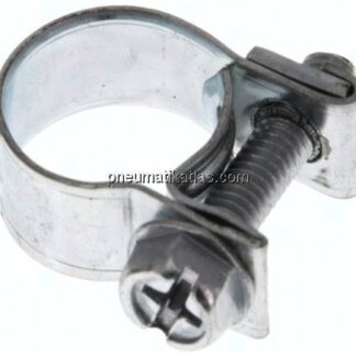 9mm Mini-Schlauchschelle, 11 - 13mm, Stahl verzinkt (W1)