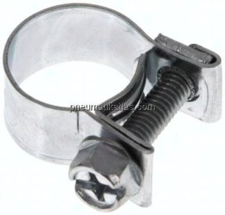 9mm Mini-Schlauchschelle, 12 - 14mm, Stahl verzinkt (W1)