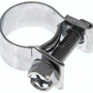 9mm Mini-Schlauchschelle, 12 - 14mm, Stahl verzinkt (W1)