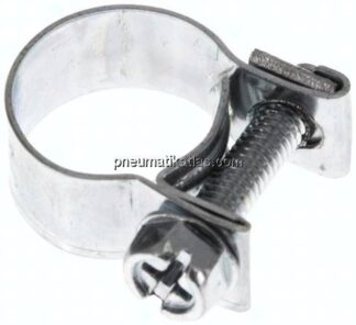 9mm Mini-Schlauchschelle, 13 - 15mm, Stahl verzinkt (W1)