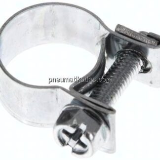 9mm Mini-Schlauchschelle, 13 - 15mm, Stahl verzinkt (W1)
