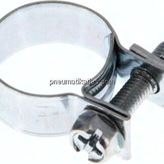 9mm Mini-Schlauchschelle, 16 - 18mm, Stahl verzinkt (W1)