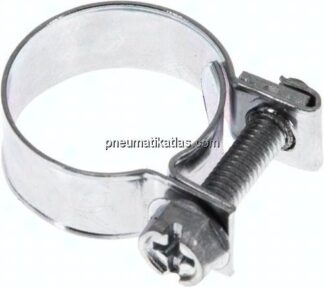 9mm Mini-Schlauchschelle, 17 - 19mm, Stahl verzinkt (W1)