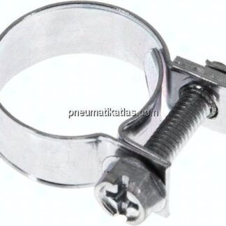 9mm Mini-Schlauchschelle, 17 - 19mm, Stahl verzinkt (W1)