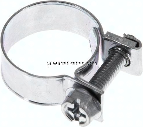 9mm Mini-Schlauchschelle, 17 - 19mm, Stahl verzinkt (W1)