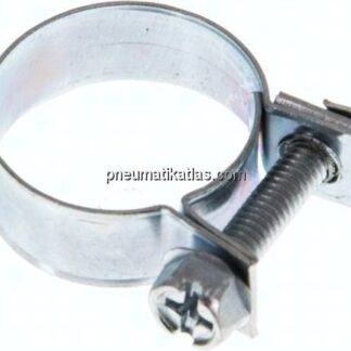 9mm Mini-Schlauchschelle, 18 - 20mm, Stahl verzinkt (W1)
