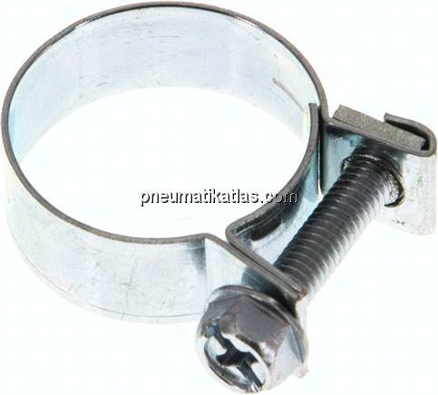 9mm Mini-Schlauchschelle, 19 - 21mm, Stahl verzinkt (W1)