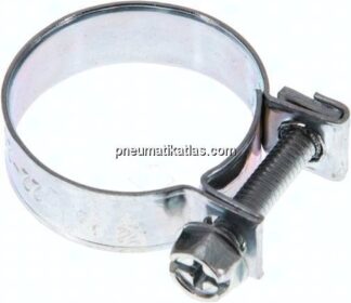 9mm Mini-Schlauchschelle, 22 - 24mm, Stahl verzinkt (W1)