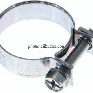9mm Mini-Schlauchschelle, 22 - 24mm, Stahl verzinkt (W1)