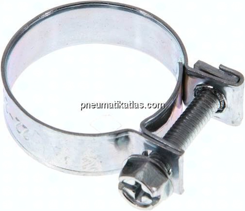 9mm Mini-Schlauchschelle, 22 - 24mm, Stahl verzinkt (W1)