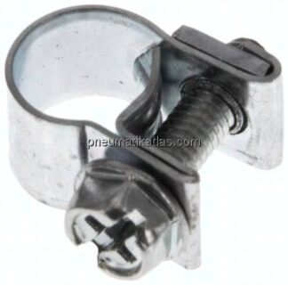 9mm Mini-Schlauchschelle, 7 - 9mm, Stahl verzinkt (W1)