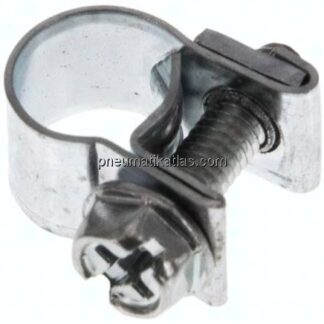 9mm Mini-Schlauchschelle, 7 - 9mm, Stahl verzinkt (W1)