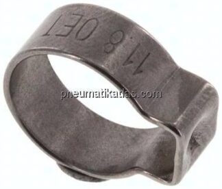 1-Ohr-Schlauchschelle 10,1 - 11,8mm, Edelstahl