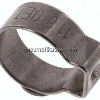 1-Ohr-Schlauchschelle 10,1 - 11,8mm, Edelstahl