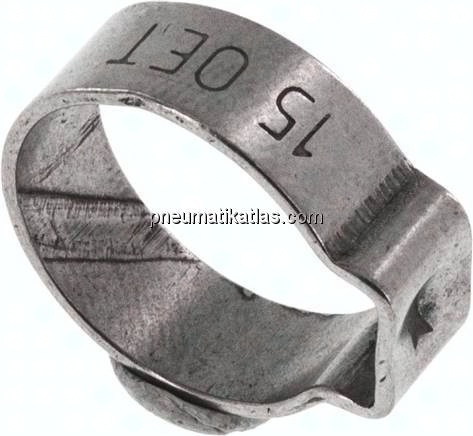 1-Ohr-Schlauchschelle 13 - 15mm, Edelstahl