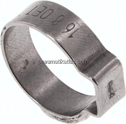 1-Ohr-Schlauchschelle 14,6 - 16,8mm, Edelstahl