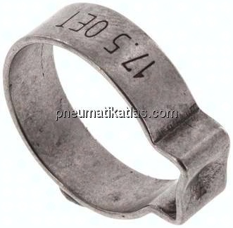 1-Ohr-Schlauchschelle 15,3 - 17,5mm, Edelstahl