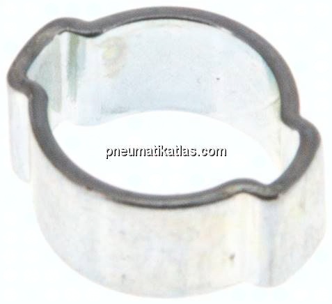 2-Ohr-Schlauchschelle 9 - 11mm, Stahl verzinkt (W1)