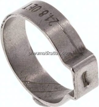 1-Ohr-Schlauchschelle 19,5 - 21,8mm, Edelstahl