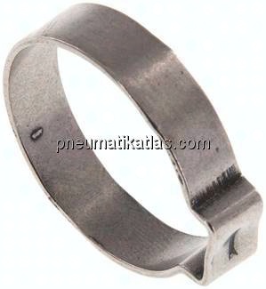 1-Ohr-Schlauchschelle 23,6 - 26,3mm, Edelstahl