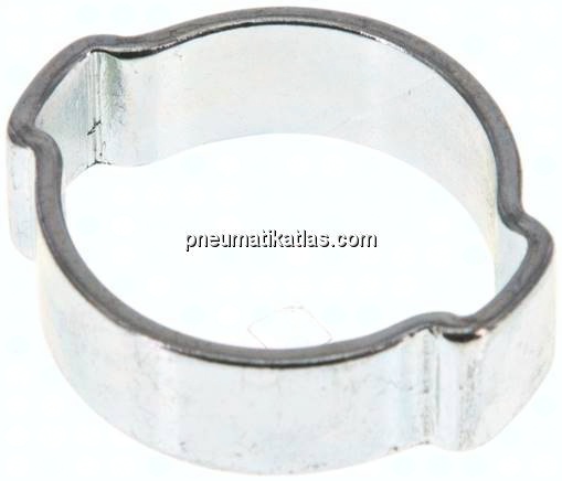 2-Ohr-Schlauchschelle 19 - 23mm, Stahl verzinkt (W1)