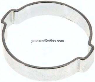 2-Ohr-Schlauchschelle 37,6 - 43mm, Stahl verzinkt (W1)