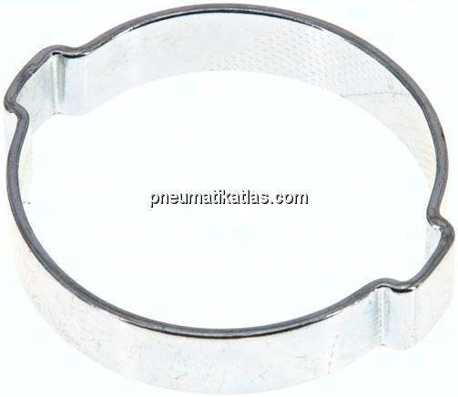 2-Ohr-Schlauchschelle 40,6 - 46mm, Stahl verzinkt (W1)