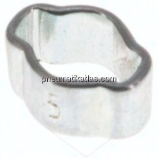 2-Ohr-Schlauchschelle 3,4 - 5mm, Stahl verzinkt (W1)
