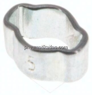 2-Ohr-Schlauchschelle 3,4 - 5mm, Stahl verzinkt (W1)