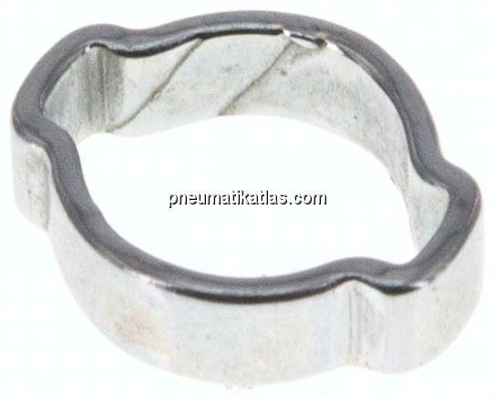 2-Ohr-Schlauchschelle 7 - 9mm, Stahl verzinkt (W1)