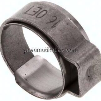 1-Ohr-Schlauchschelle 13,1 - 15,3mm, Edelstahl