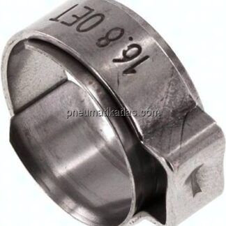 1-Ohr-Schlauchschelle 13,9 - 16,1mm, Edelstahl