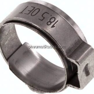 1-Ohr-Schlauchschelle 15,6 - 17,8mm, Edelstahl