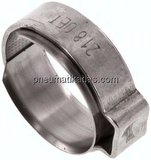 1-Ohr-Schlauchschelle 18,8 - 21,1mm, Edelstahl