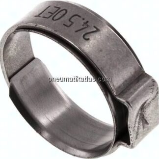 1-Ohr-Schlauchschelle 21 - 23,8mm, Edelstahl