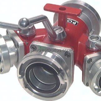 Storz-Verteiler 52-C -> 25-D & 52-C & 25-D, Kugelabsperrung