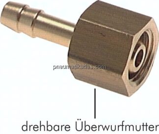 Schlauchtülle, mit Mutter G 1/8"-4mm, Messing