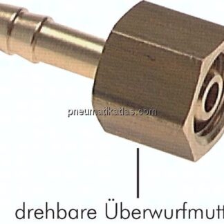 Schlauchtülle, mit Mutter G 1/8"-4mm, Messing