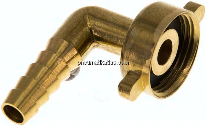 2/3-Schlauchtülle, mit Mutter G 3/4"-10mm, Winkel 90°