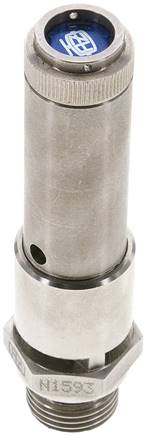 TÜV-Sicherheitsventil G 1/2" (DN10), 26,00 bar, 1.4571