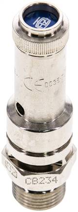 TÜV-Sicherheitsventil G 3/8" (DN8), 4,00 bar, Messing vernickelt