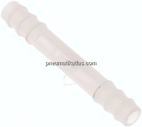 Schlauchverbindungsrohr 6 (1/4")mm-6 (1/4")mm, PVDF